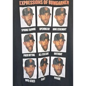 SF Giants Bumgarner Expressions Short Sleeve Tee‎ Shirt Stubhub Size Large Black